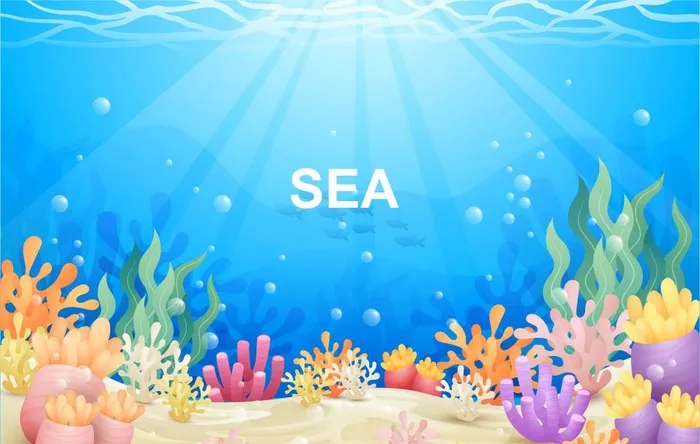 海洋背景图片ai矢量模版下载