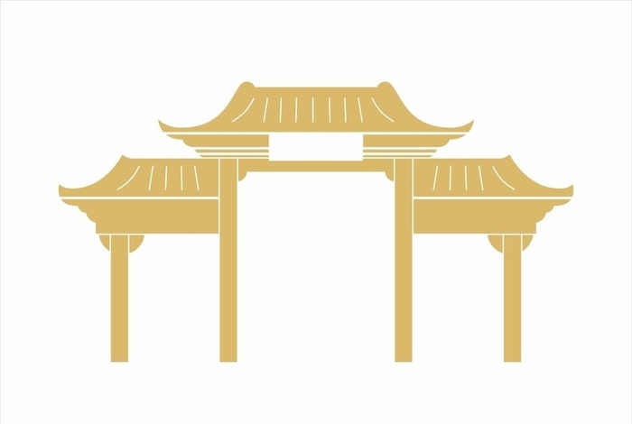 中式矢量拱门图片