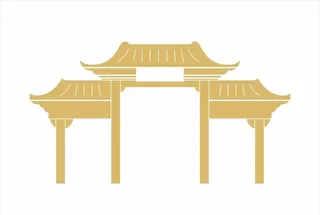 中式矢量拱门图片