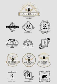 AI矢量欧式字母LOGO图片