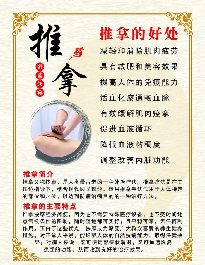 中医养生之道  推拿  展板图片