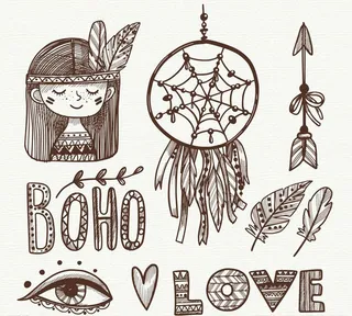 手绘波西米亚元素图片