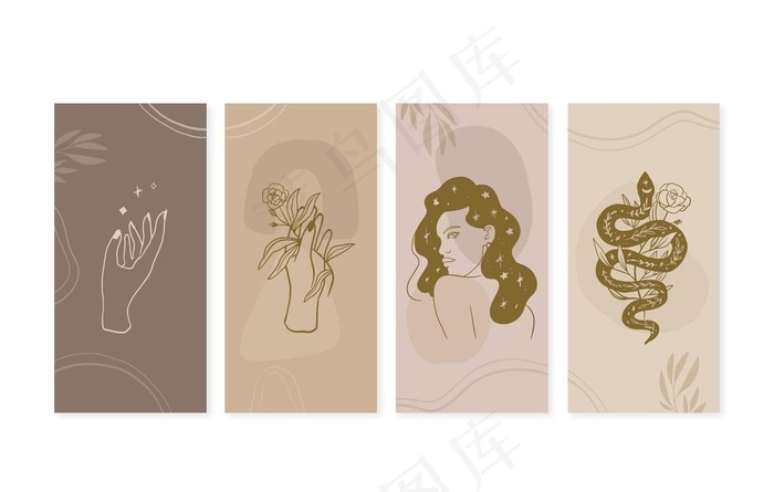 手绘水彩波西米亚图案设计图片