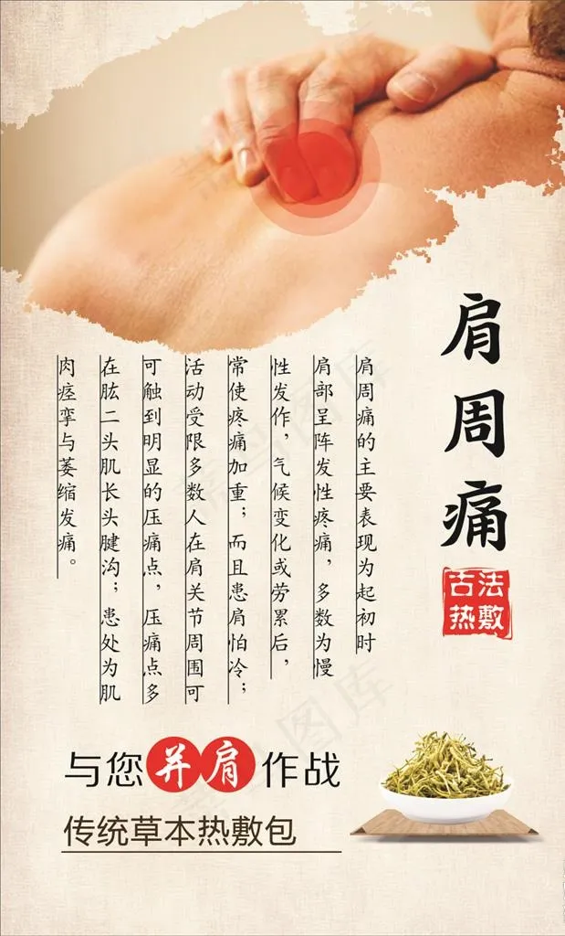 中医肩周炎宣传展板图片cdr矢量模版下载