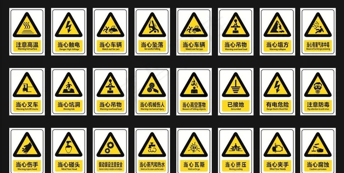 工地安全警示标识牌图片