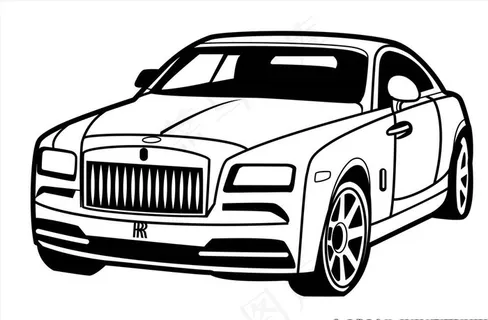 劳斯莱斯房车剪影矢量素材图片