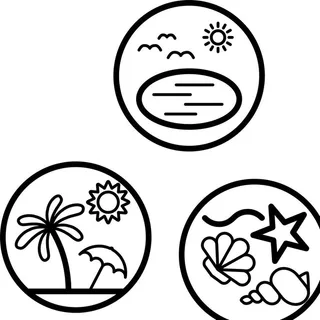 夏日沙滩图标图片