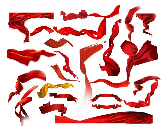 红色丝绸图片(7347X5877(DPI:300))psd模版下载