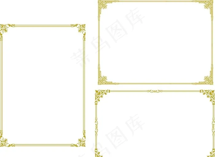 金色花边边框图片cdr矢量模版下载