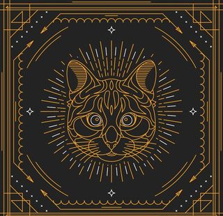 手绘线描动物花纹矢量图下载图片