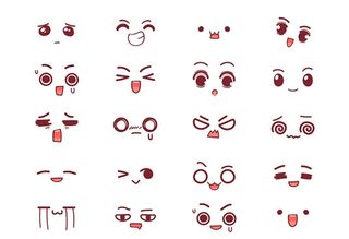 卡通各种表情矢量图片