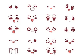 卡通各种表情矢量图片