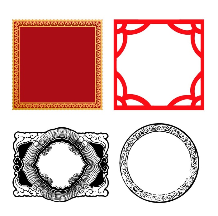中式边框图片ai矢量模版下载