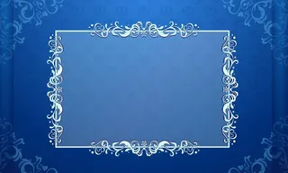 蓝色欧美风格花纹边框相框素材图片