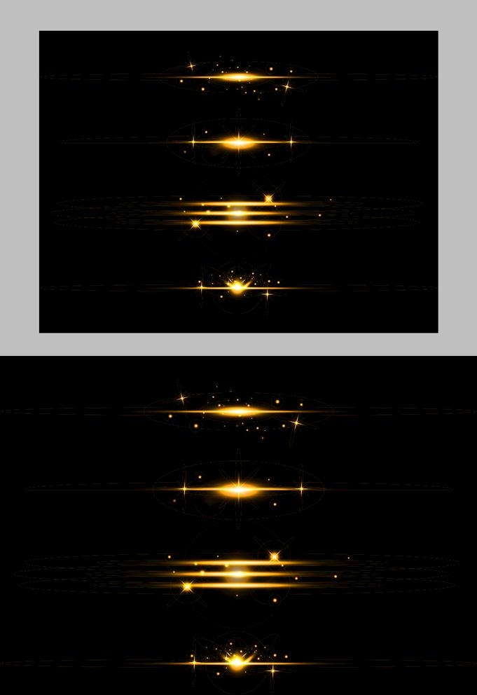 金色发光光效星光光晕效果元素图片