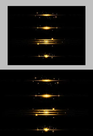 金色发光光效星光光晕效果元素图片