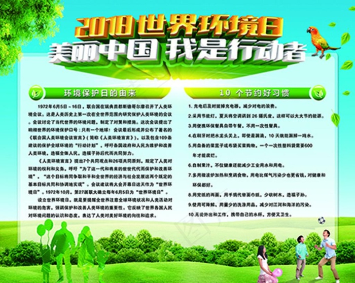 世界环境日展板图片psd模版下载