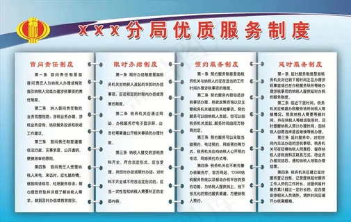 *优质服务制度展板图片