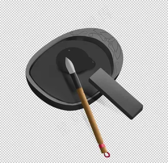 笔墨砚台毛笔传统海报素材图片