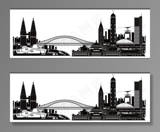 重庆特色建筑剪影图片