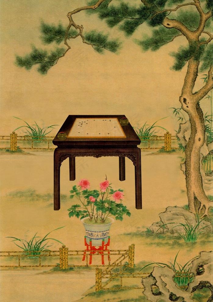 复古古风唐宋明清背景图片psd模版下载