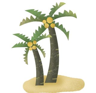 手绘椰树素材图片