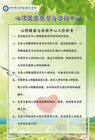 心理咨询室制度展板图片