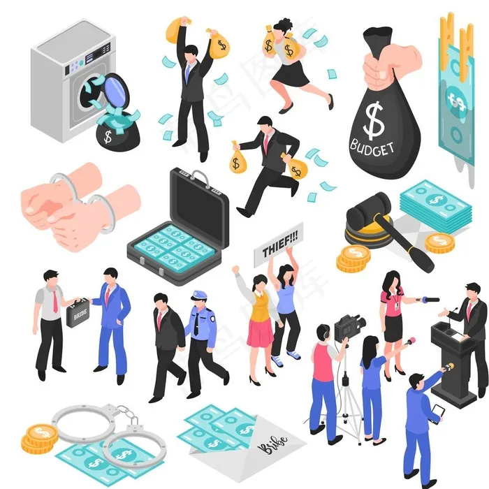 贪污洗钱素材图片eps,ai矢量模版下载