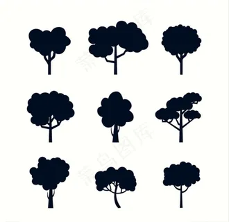 树剪影图片