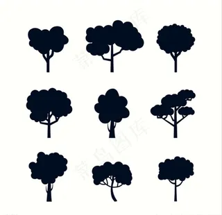 树剪影图片