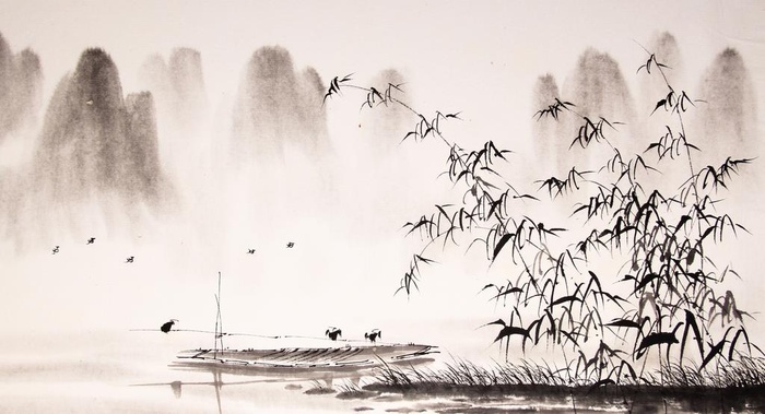 中国水墨山水画图片- 菜鸟图库