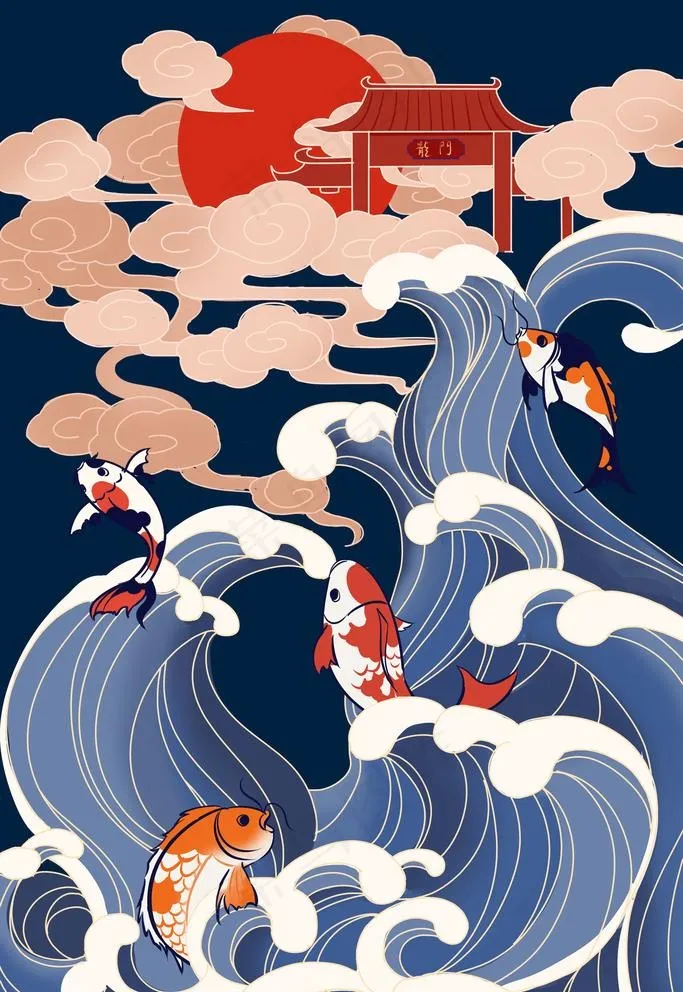 中国风插画图片psd模版下载