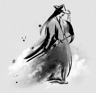 水墨武侠人物图片
