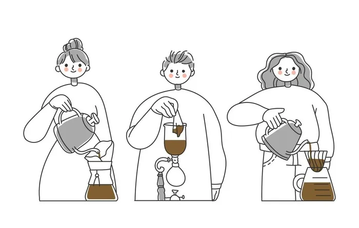 煮咖啡图片ai矢量模版下载