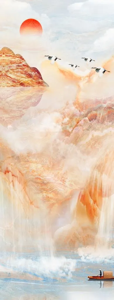 山水画 图片(699x1701)psd模版下载