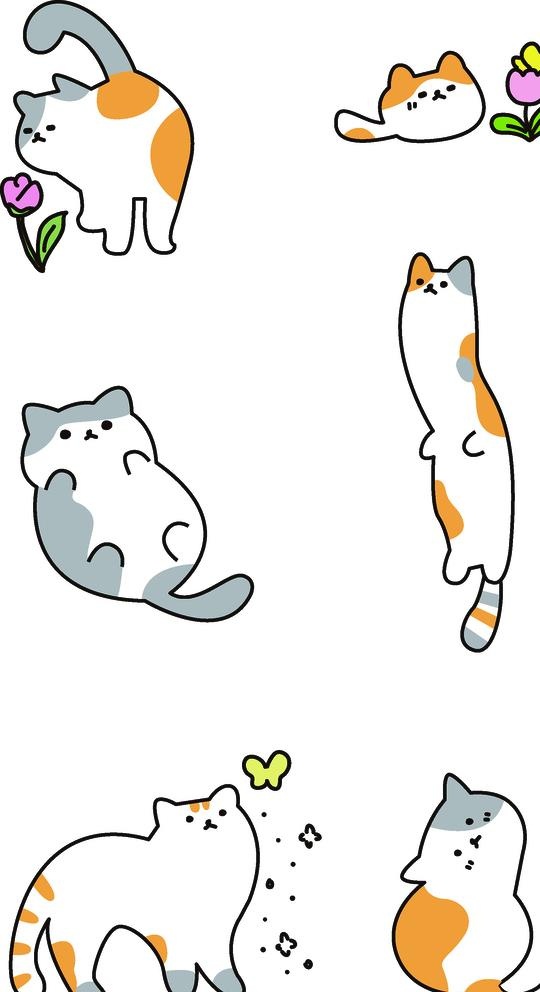 卡通猫图片eps,ai矢量模版下载