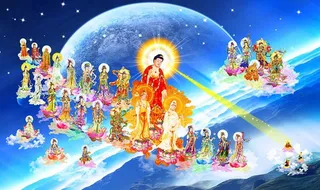 西方三圣接引图图片