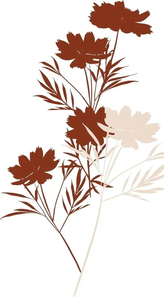剪影 花卉 花朵图片ai矢量模版下载