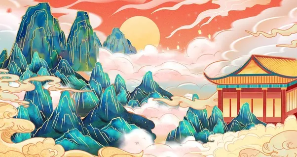 山水插画图片 山水插画图片