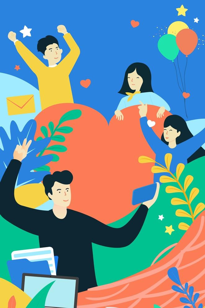 扁平商务插画海报图片