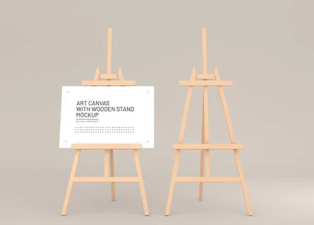 木制画架模型艺术画布样机图片