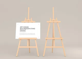 木制画架模型艺术画布样机图片
