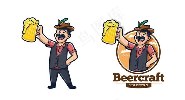 喝啤酒的人物图片