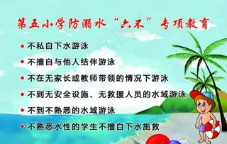防溺水六不专项教育图片