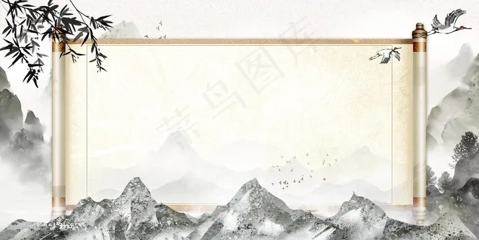 古风卷轴背景图片