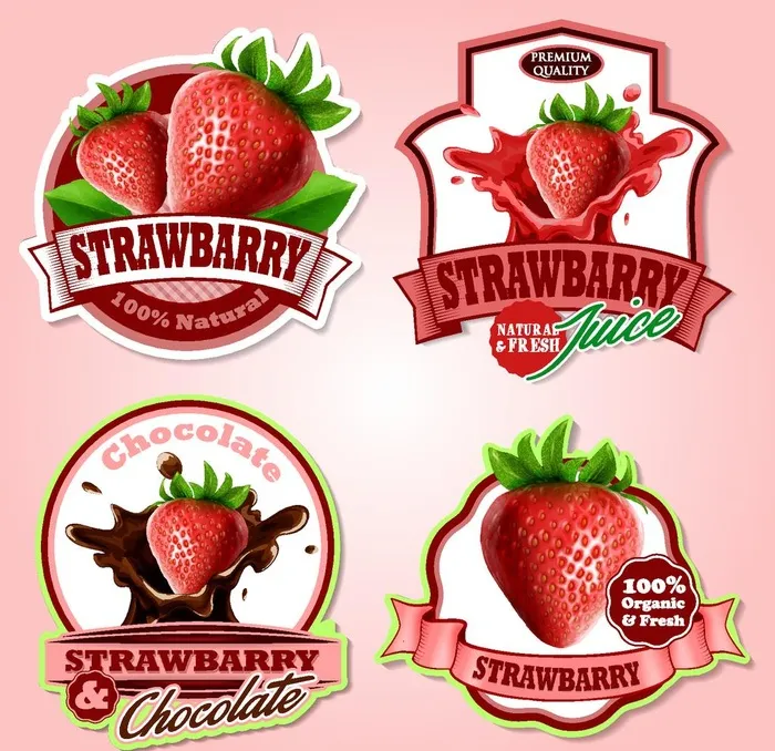 巧克力草莓标签图片ai矢量模版下载