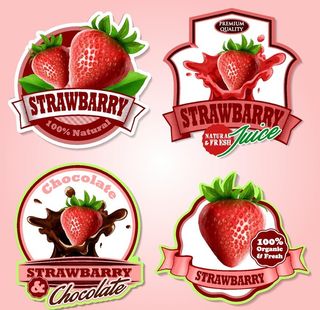 巧克力草莓标签图片