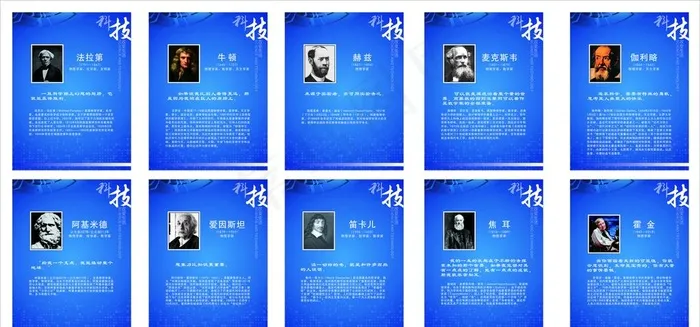 科技家名人名言简介图片cdr矢量模版下载