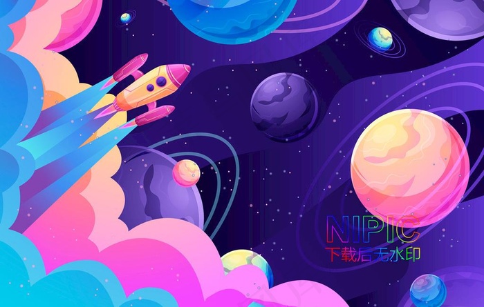 宇宙飞船图片ai矢量模版下载