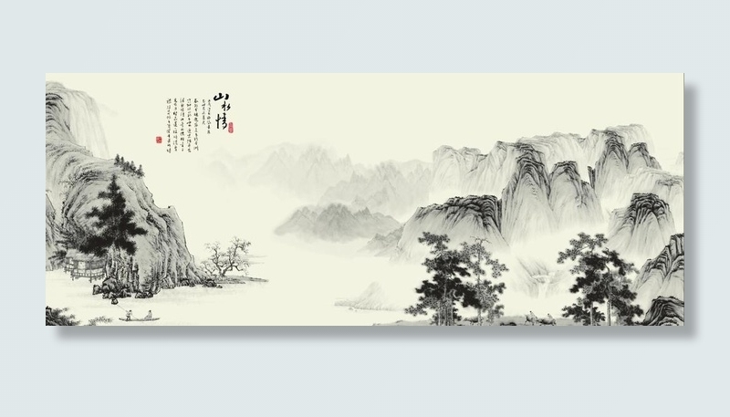 山水国画图片